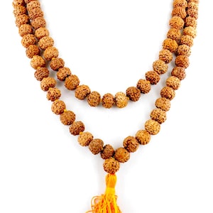 Natural 7 Mukhi Rudraksha Mala, Meditation Beads Mala, Indonesian 7 Face Bead Rudraksha Rosaries