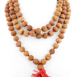 Natural 8 Face 8 Mukhi Rudraksha Java Indonesian Beads mala, Meditation Beads Mala Indonesian Bead Rudraksha Rosaries