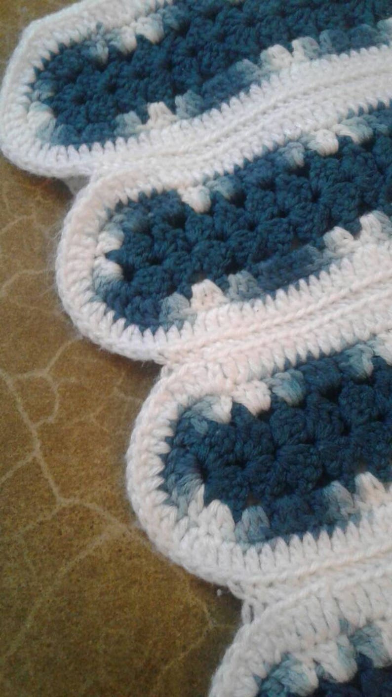 Blue and White Crochet Afghan Etsy Denmark