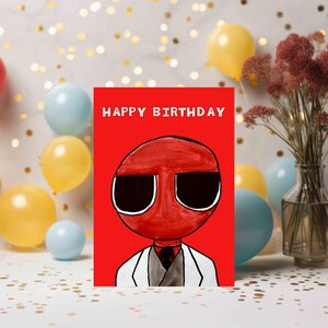 Birthday card Rainbow friends «RED» (A3)