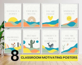 Classroom Decor, Classroom Posters, Classroom Printables, Motivational Wall Art, Motivational Posters, Motivation, Inspirational Wall Art