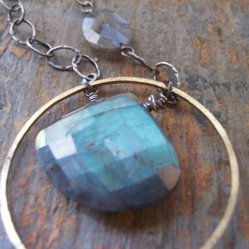 •NĀGA• labradorite + mixed metal necklace (26