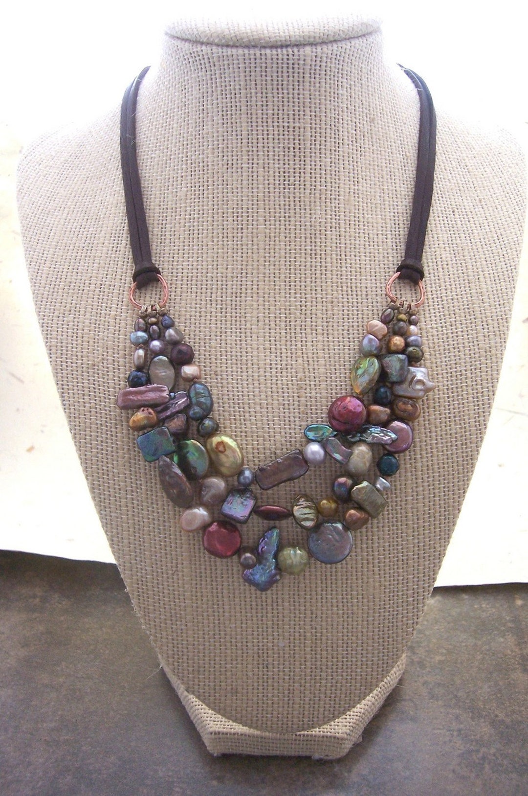 Multi Colored Freshwater Pearl Station Chain Necklace main image 0