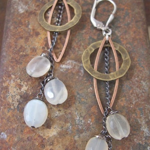 Labradorite Earrings, Star Trek Earrings, Sci Fi Jewelry, Labradorite Dangle Earrings, Mixed Metals and Gemstone Earrings image 4