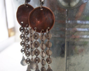 Mixed metal labradorite dangle earrings- Boho Goddess Collection- Labradorite earrings- Custom options available