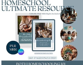Homeschool Resource Bundle PLR/MRR: Editable eBook & Toolkit