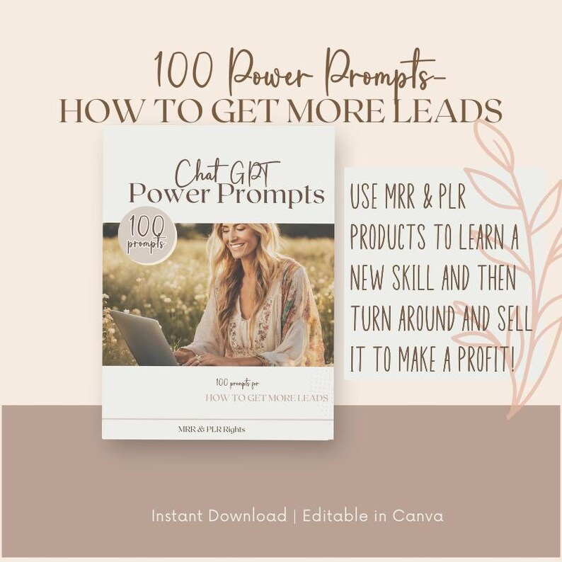 100 Lead Generation Prompts: Canva Template (MRR & PLR) - Etsy