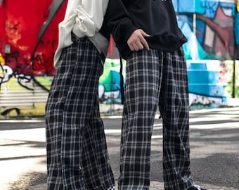 Unisex Checkered Cotton Pants: Retro 90s Skate Trousers - Etsy