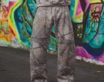 Wijde jeans wijde pijpen heren nieuwe streetwear prints, Koreaanse modegordijnen, rechte casual denim cargobroek