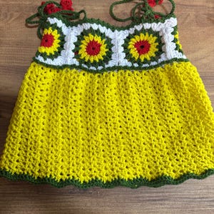 Handmade Cotton Crochet Baby Dress, 0–3 Months , Soft Summer Outfit for Newborn Girl ,Baby Shower Gift ,Lightweight Infant Clothing