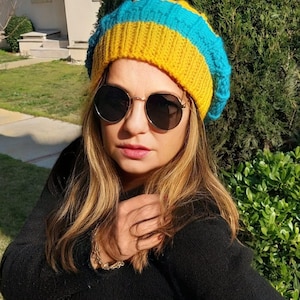 Winter Hat , Beanie , Handmade Hat, Winter Beanie, Fluffy Pompom Hat, Crochet Hat, Crochet Beanie , Cable Knit Hat , Fleece Lined Hat