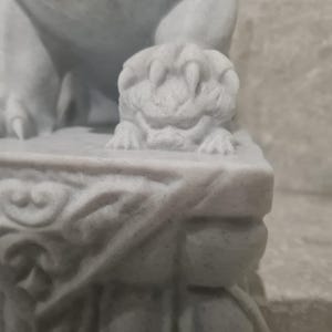 Stone Lion Pair, Feng Shui Entrance Guardian Statues, Fo Dog Doorway Decor, Porch Lion Sculptures, Lucky Home & Garden Altar Decoration