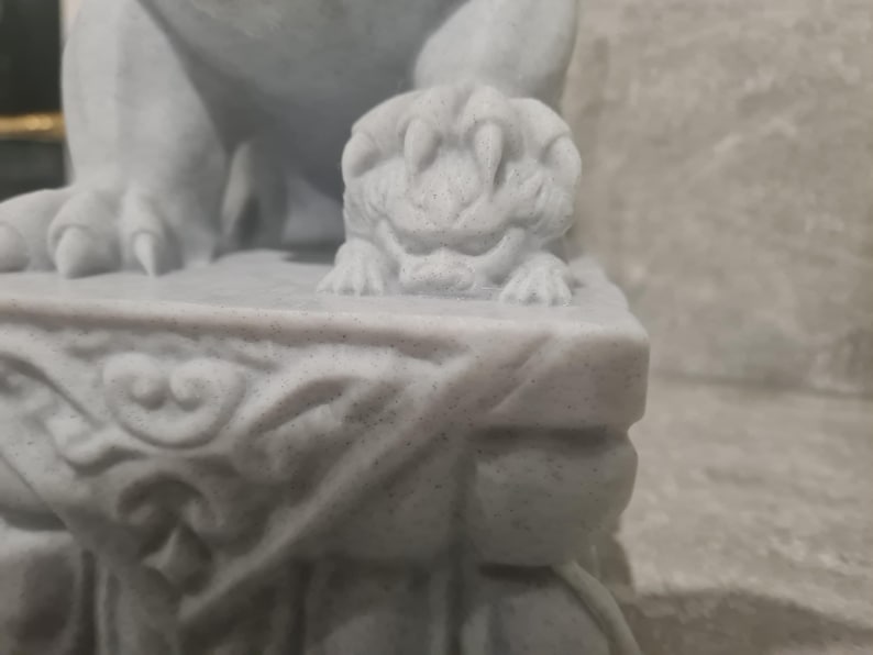 Stone Lion Pair, Feng Shui Entrance Guardian Statues, Fo Dog Doorway Decor, Porch Lion Sculptures, Lucky Home & Garden Altar Decoration