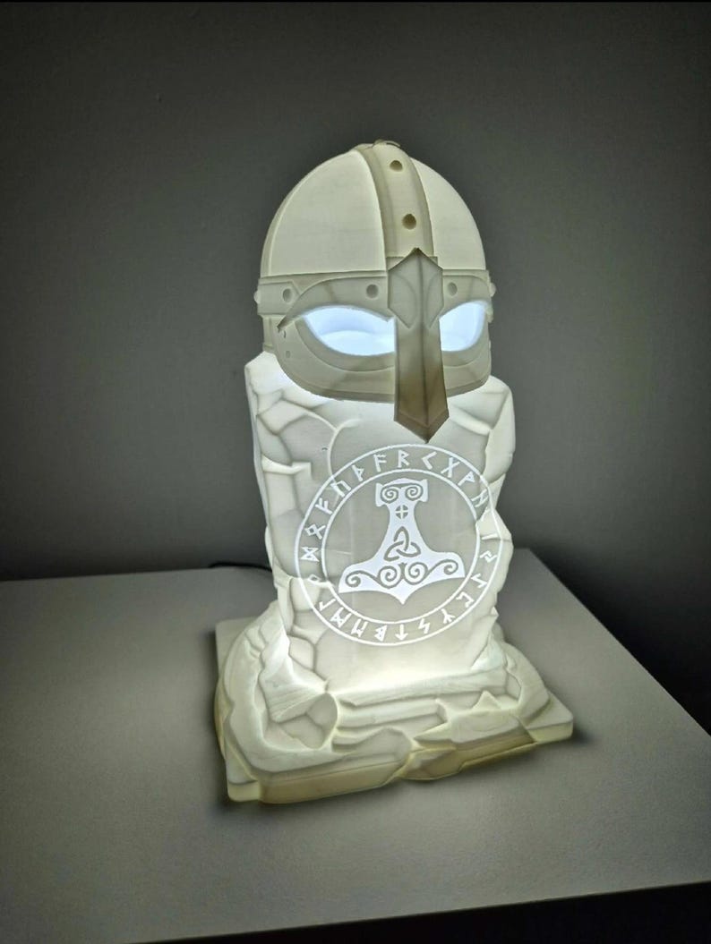 Viking Rune Lamp, Norse Rune Light, Pagan Desk Lamp, Rune Night Light, Nordic Night Lamp, RPG Gaming Light, LED Viking Decor, Mythology Nigh