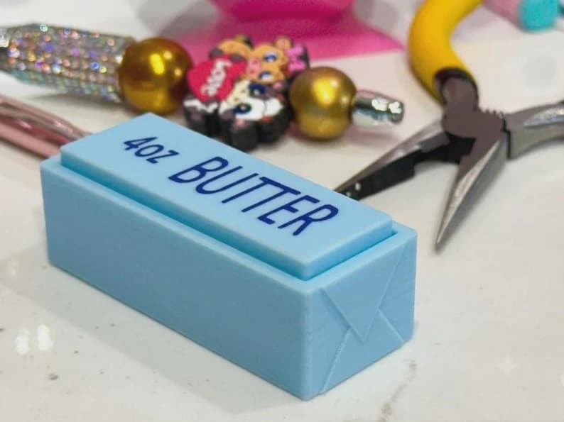 3D Printed Butter Squishy Clicker, Butter Fidget Toy, Desk Clicker, Sensory Fidget, Cute Stress Relief, Gift for Adults & Teens