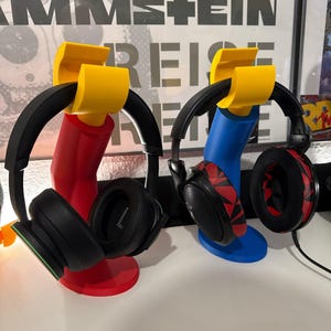 Headphone stand, 3D printed black desk organiser, gaming setup holder multiple colour options