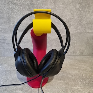 Headphone stand, 3D printed black desk organiser, gaming setup holder multiple colour options