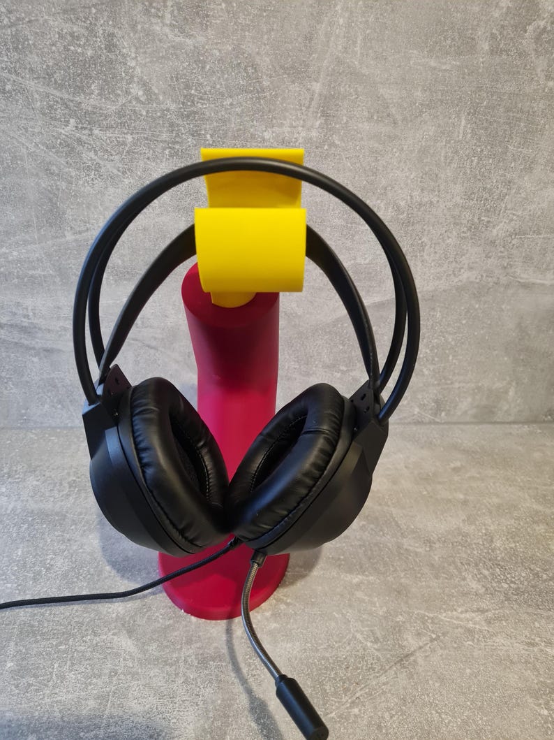 Headphone stand, 3D printed black desk organiser, gaming setup holder multiple colour options