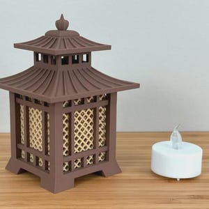 Japanese Pagoda Lantern 3D Printed  Mini Zen Garden Decor Japanese Lantern Miniature Desk Ornament  Tabletop Terrain  Unique Gift