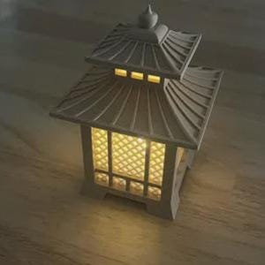 Japanese Pagoda Lantern 3D Printed  Mini Zen Garden Decor Japanese Lantern Miniature Desk Ornament  Tabletop Terrain  Unique Gift