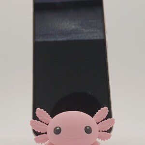 Axolotl Phone Stand, Pink 3D Printed Cute Phone Holder