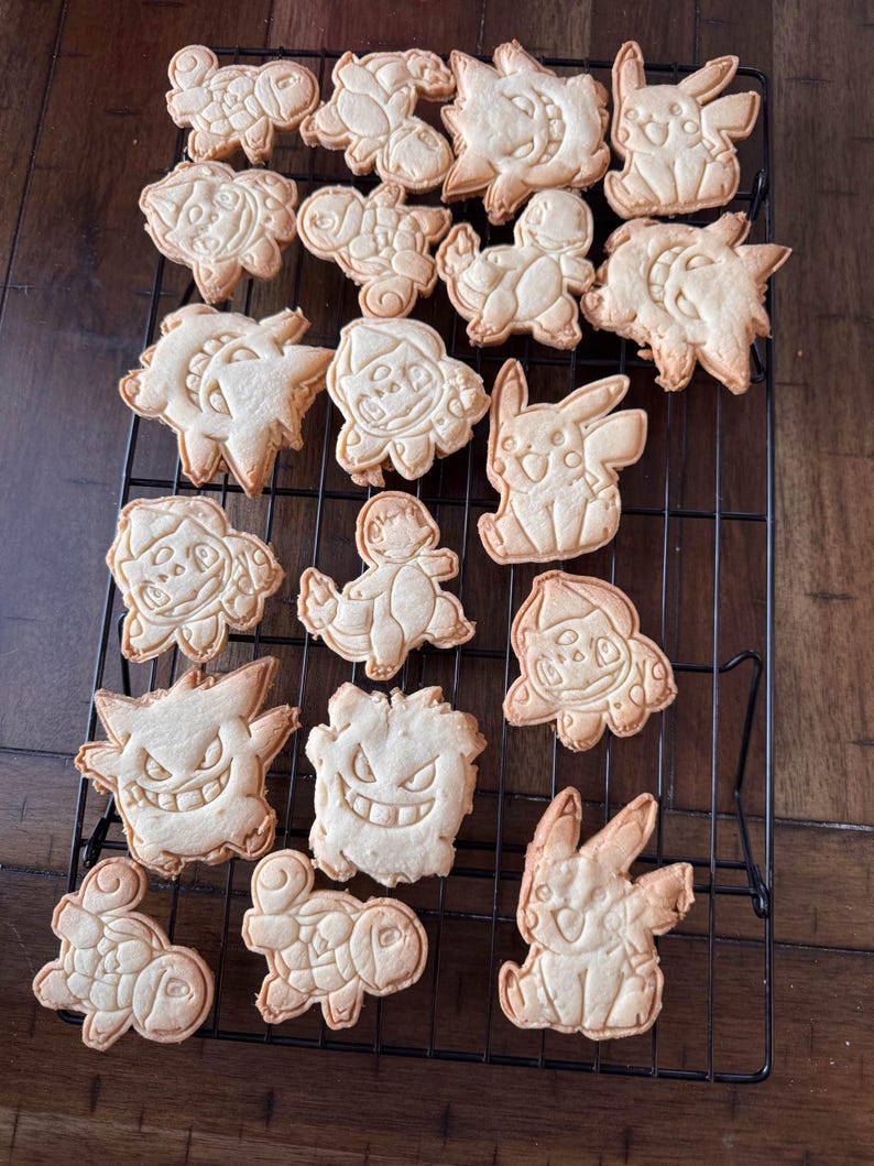Pikachu STL Files – Anime Cookie Cutter Bundle, Pokémon Baking Kit, Fondant & Clay Cutter Set, Character Cookie STL Download