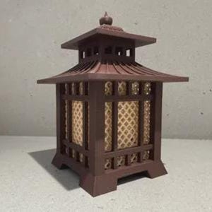 Japanese Pagoda Lantern 3D Printed  Mini Zen Garden Decor Japanese Lantern Miniature Desk Ornament  Tabletop Terrain  Unique Gift