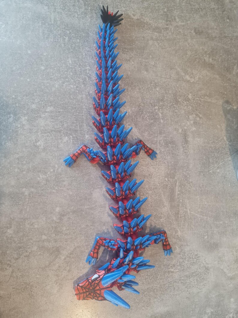 Articulated Dragon Desk Toy, Flexi Dragon Fidget Toy, 3D Printed Dragon Figure, Bendable Dragon Desk Buddy, Superhero Inspired Gift for Teen