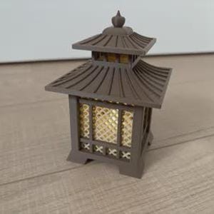 Japanese Pagoda Lantern 3D Printed  Mini Zen Garden Decor Japanese Lantern Miniature Desk Ornament  Tabletop Terrain  Unique Gift