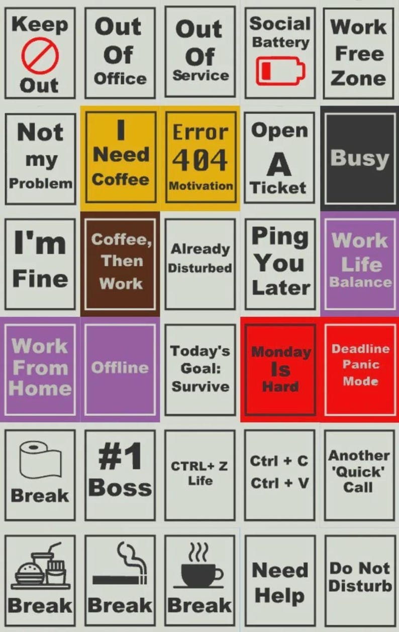 Office Sign Status, Desk Sign, Office Humor, Work From Home