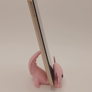 Axolotl Phone Stand, Pink 3D Printed Cute Phone Holder