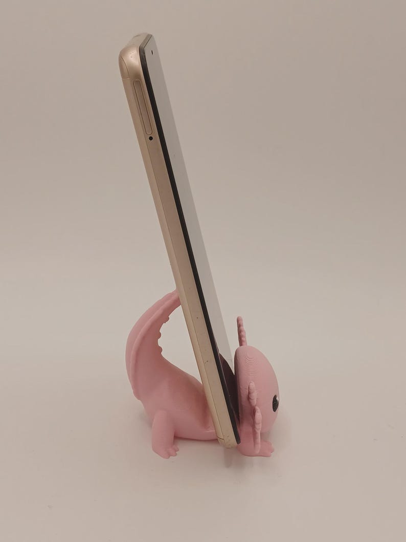 Axolotl Phone Stand, Pink 3D Printed Cute Phone Holder