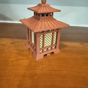 Japanese Pagoda Lantern 3D Printed  Mini Zen Garden Decor Japanese Lantern Miniature Desk Ornament  Tabletop Terrain  Unique Gift