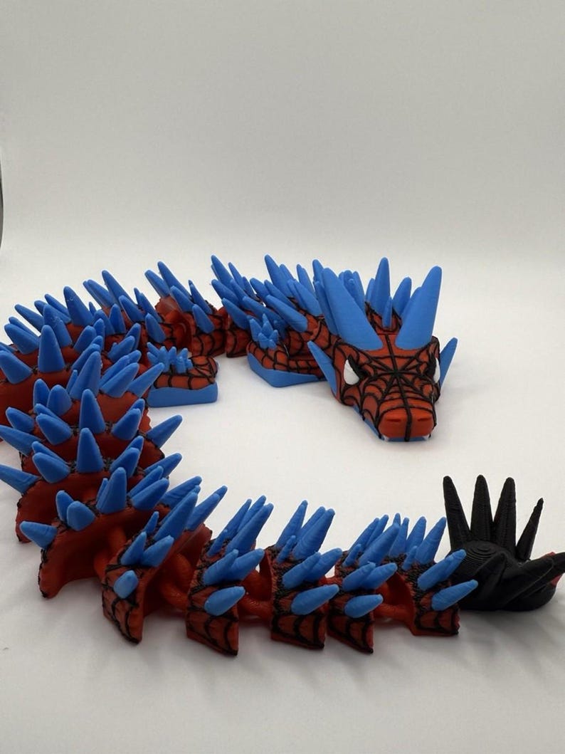 Articulated Dragon Desk Toy, Flexi Dragon Fidget Toy, 3D Printed Dragon Figure, Bendable Dragon Desk Buddy, Superhero Inspired Gift for Teen
