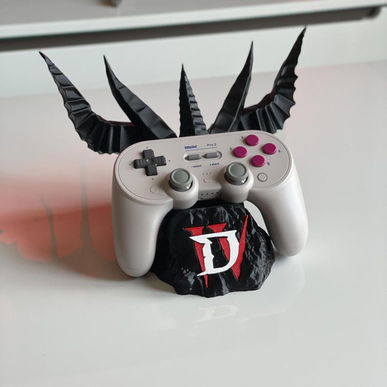 Diablo 4 Controller Stand, Xbox & PS5 Gamepad Holder, Lilith Gaming Display, Gothic Controller Shrine, Desk Gaming Decor, Diablo Gift for Ga
