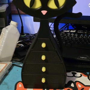 Atomic Cat Jewellery Box – 3D Printed Mid Century Modern Jewellery and trinket storage chest of drawers. Dressing Table Accessories. Bedroom