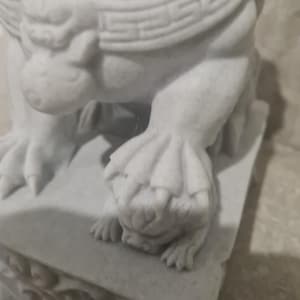 Stone Lion Pair, Feng Shui Entrance Guardian Statues, Fo Dog Doorway Decor, Porch Lion Sculptures, Lucky Home & Garden Altar Decoration
