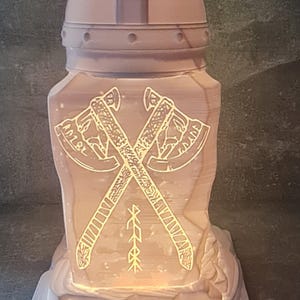 Viking Rune Lamp, Norse Rune Light, Pagan Desk Lamp, Rune Night Light, Nordic Night Lamp, RPG Gaming Light, LED Viking Decor, Mythology Nigh