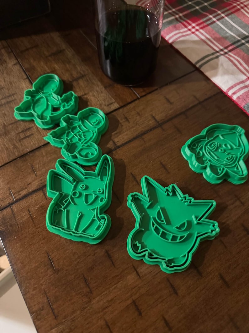 Pikachu STL Files – Anime Cookie Cutter Bundle, Pokémon Baking Kit, Fondant & Clay Cutter Set, Character Cookie STL Download