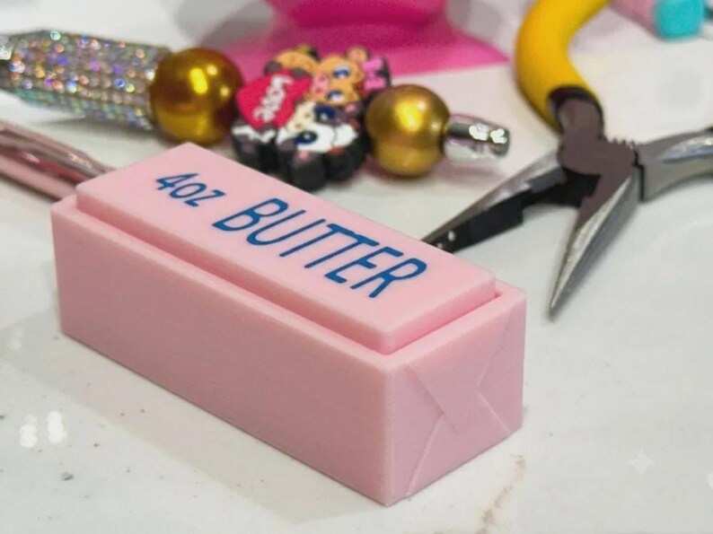 3D Printed Butter Squishy Clicker, Butter Fidget Toy, Desk Clicker, Sensory Fidget, Cute Stress Relief, Gift for Adults & Teens