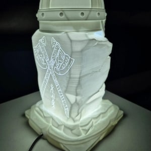 Viking Rune Lamp, Norse Rune Light, Pagan Desk Lamp, Rune Night Light, Nordic Night Lamp, RPG Gaming Light, LED Viking Decor, Mythology Nigh