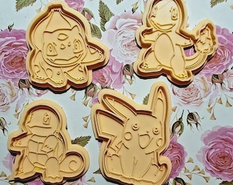 Pikachu STL Files – Anime Cookie Cutter Bundle, Pokémon Baking Kit, Fondant & Clay Cutter Set, Character Cookie STL Download