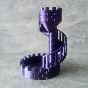 Dnd Dice Tower, 3D Printed Castle, Gray Fantasy Dice Roller