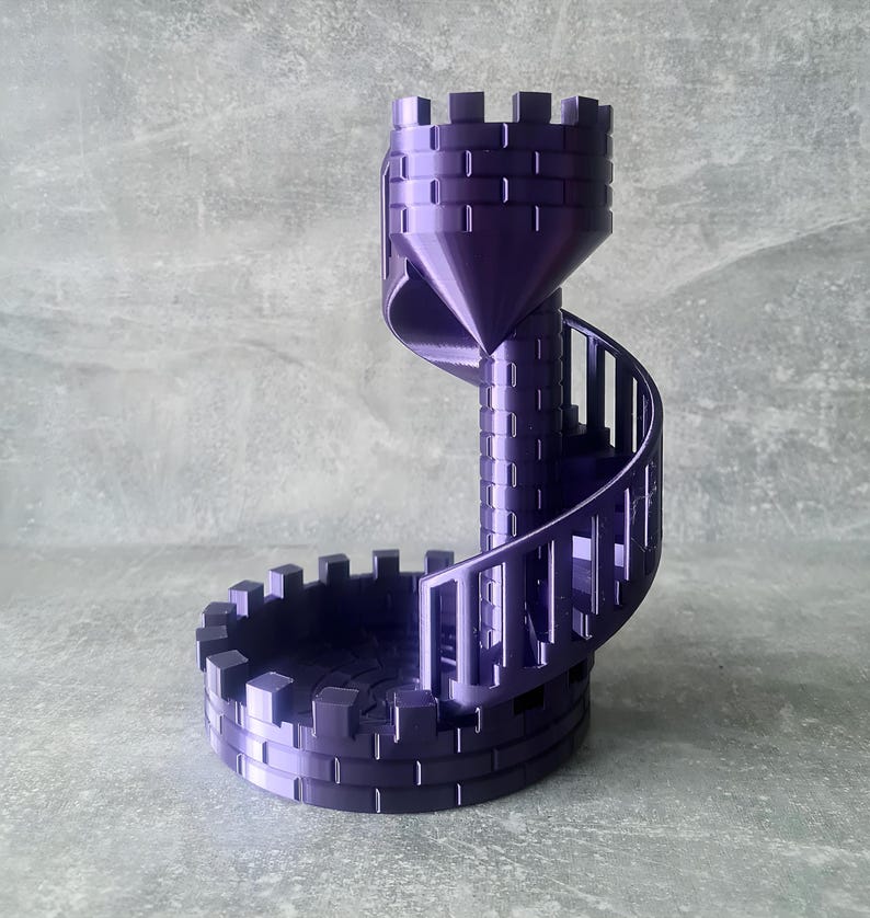 Dnd Dice Tower, 3D Printed Castle, Gray Fantasy Dice Roller