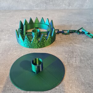 Bear Trap Coaster with Moving Drink Holder, Rustic Cabin Bar Decor, Unique Gift for Hunters, Beer Lovers, Husbands & Dads