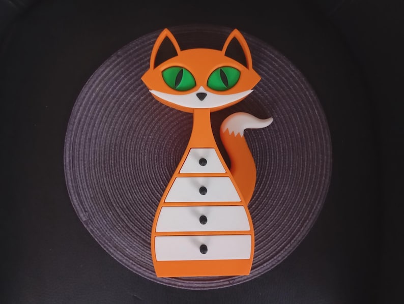 Fox Jewelry Box, 3D Printed Orange Jewelry Organizer