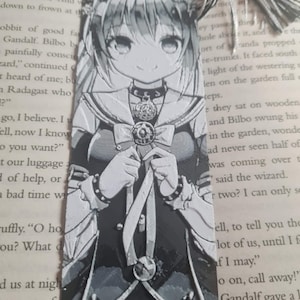 Manga Bookmark 3D Black And White Anime Art, Unique Bookmark Page Marker, Anime Gift, Book Accessories, Gifts For Anime Fans