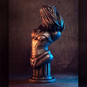 W@nder Frau Büste STL Datei Superheld 3D druckbare Modell Kriegerin Statue Comic Buch Fan Kunst Digitaler Download für 3D-Druck