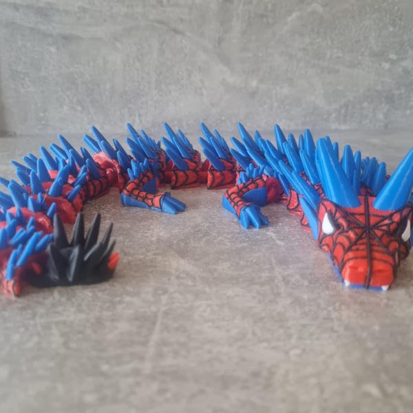 Articulated Dragon Desk Toy, Flexi Dragon Fidget Toy, 3D Printed Dragon Figure, Bendable Dragon Desk Buddy, Superhero Inspired Gift for Teen