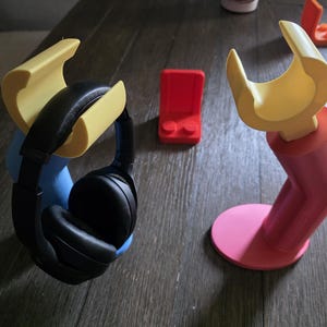 Headphone stand, 3D printed black desk organiser, gaming setup holder multiple colour options